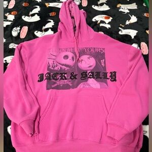 Disney The Nightmare Before Christmas Jack & Sally Hoodie, Sz XL EUC